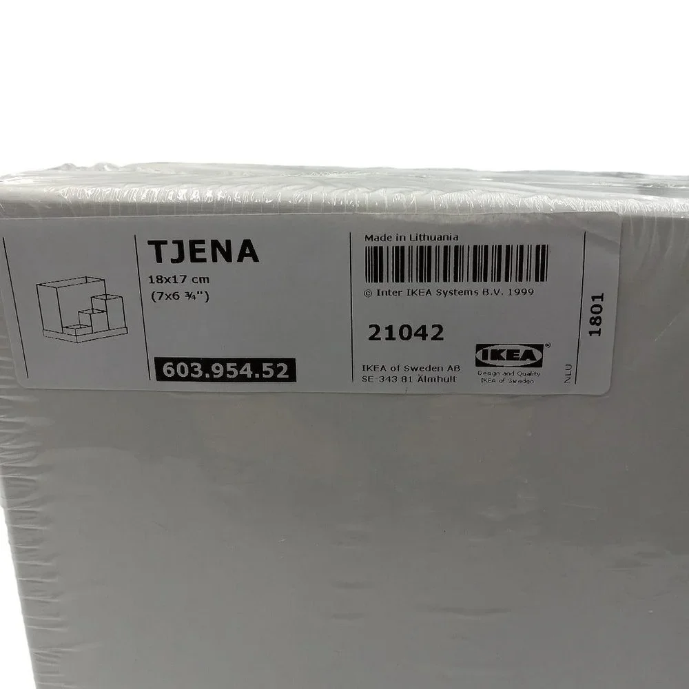 IKEA TJENA White Desk Stationary Organizer Boxes Set In Sealed Package
